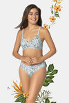 Amante Padded Wirefree Invisible Seams Tropical Delight Printed T-Shirt Bra - Blue — thumbnail 4