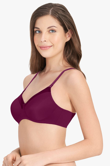 Amante Padded Non Wired Full Coverage T-Shirt Bra - Plum Caspia — image 2