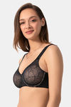 Amante Double Layered Wired Minimiser Bra - Black — thumbnail 3