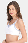 Amante All Day Active Bra - White With Eventide — thumbnail 3