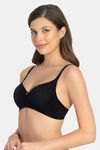 Amante All Day Smooth Padded Non Wired Full Coverage T-Shirt Bra - Black — thumbnail 2