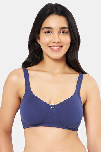 Buy Rosaline Cyber Grove Everyday Double Layered Non Wired 3/4th Coverage  Lace Bra - Ocean Cavern at Rs.325 online