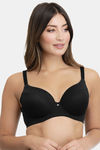 Amante Padded Wired Full Coverage T-Shirt Bra - Black — thumbnail 1