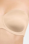 Amante Padded Wired Full Coverage Strapless Bra - Sandalwood — thumbnail 4