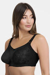 Amante Magic Support Single Layered Non Wired Full Coverage Lace Bra - Black — thumbnail 3