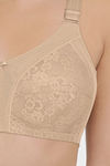 Amante Magic Support Single Layered Non Wired Full Coverage Lace Bra - Sandalwood — thumbnail 4