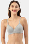Amante Padded Non Wired Full Coverage T-Shirt Bra - Light G Marl — thumbnail 1