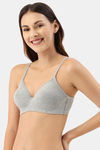 Amante Padded Non Wired Full Coverage T-Shirt Bra - Light G Marl — thumbnail 2