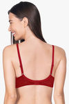Amante Floral Romance Padded Wired Full Coverage Lace Bra - Rumba Red Impatiens Pink — thumbnail 3