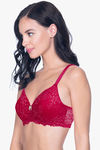 Amante Lace Delight Padded Non Wired Full Coverage Lace Bra - Red Obsession — thumbnail 2
