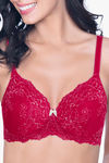 Amante Lace Delight Padded Non Wired Full Coverage Lace Bra - Red Obsession — thumbnail 4