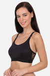 Amante Chic Lace Racerback Bralette - Black — thumbnail 2