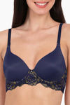 Amante Lace Legacy Padded Wired Full Coverage Lace Bra - Midnight — thumbnail 4