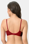Amante Moonlit Florals Padded Wired Demi Cup Lace Bra - Haute Red — thumbnail 3