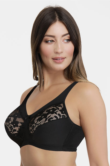 Amante Single Layered Non Wired Full Coverage Super Support Bra - Black — image 2
