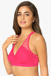 Amante Sheer Lush Single Layered Non Wired Full Coverage Lace Bra  - Bright Rose — thumbnail 2