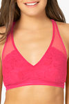 Amante Sheer Lush Single Layered Non Wired Full Coverage Lace Bra  - Bright Rose — thumbnail 3