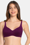 Amante Cool Contour Padded Non Wired Full Coverage Super Support Bra - Plum Caspia — thumbnail 1