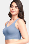 Amante Double Layered Non Wired Full Coverage Cami Bra - Blue — thumbnail 3