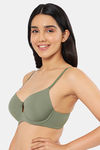 Amante Padded Wired Full Coverage T-Shirt Bra - Sage — thumbnail 3