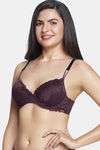 Amante Padded Wired Full Coverage Lace Bra - Fig — thumbnail 2