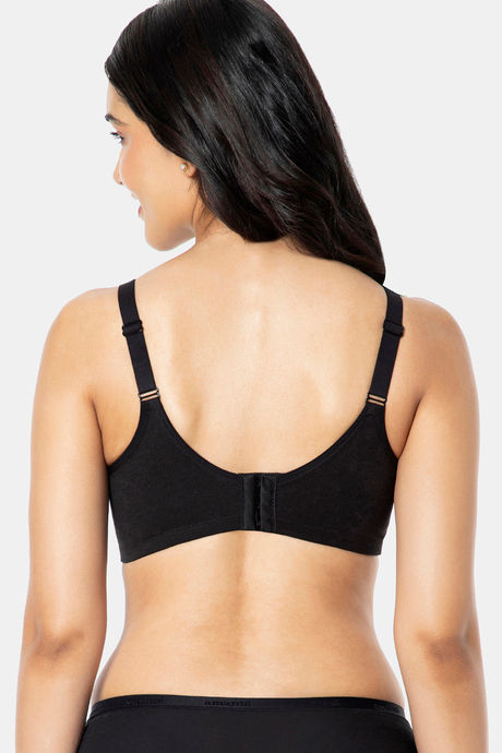 Amante Double Layered Non Wired Full Coverage Support Bra - Black — image 3
