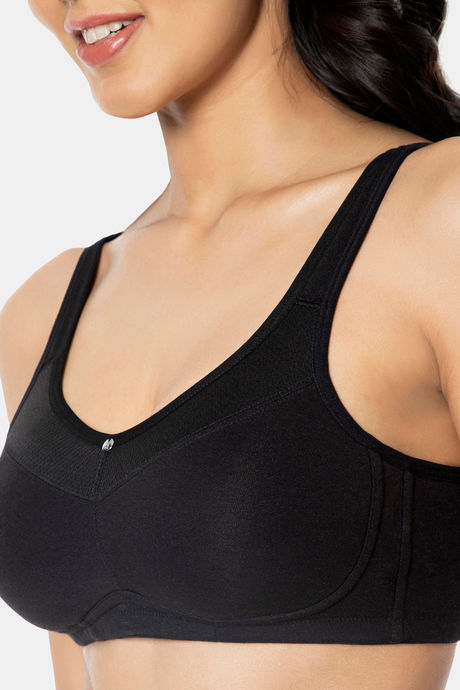 Amante Double Layered Non Wired Full Coverage Support Bra - Black — image 4