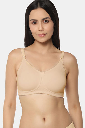 Women's Wirefree Non Padded Super Combed Cotton Elastane Stretch Full  Coverage Nursing Bra with Front Opening and Adjustable Straps - Rose Wine
