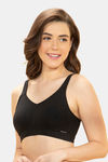 Amante Pure Comfort Cotton Non-Padded Non-Wired Minimizer Bra - Black — thumbnail 2