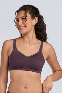 Amante Non Padded Non Wired Cotton Smooth Back Bra - Fig — thumbnail 1