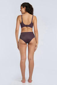 Amante Non Padded Non Wired Cotton Smooth Back Bra - Fig — thumbnail 6