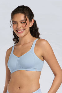 Amante Non Padded Non Wired Cotton Super Support Bra - Skyway — thumbnail 2