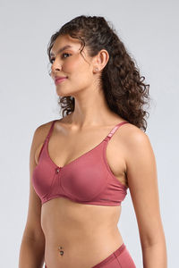 Amante Solid Non Padded All Day Comfort Super Support Bra - Garnet — thumbnail 2