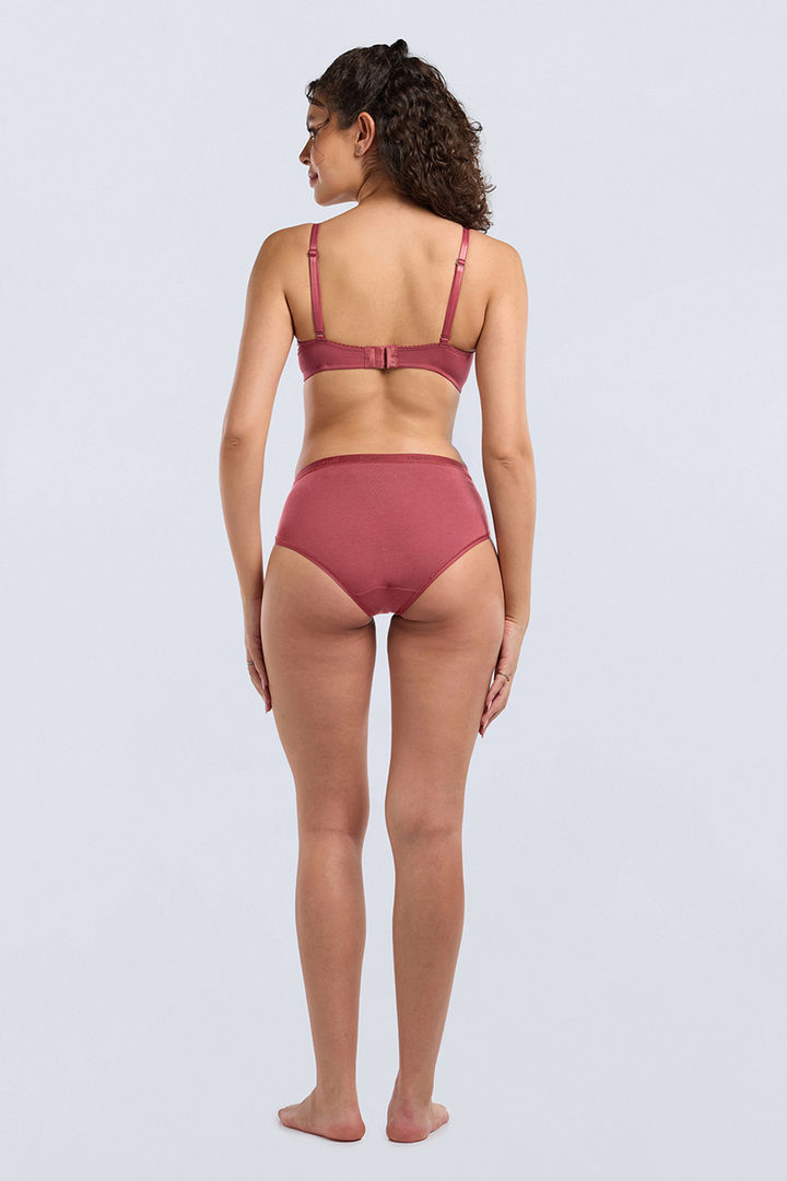 Amante Solid Non Padded All Day Comfort Super Support Bra - Garnet — image 7