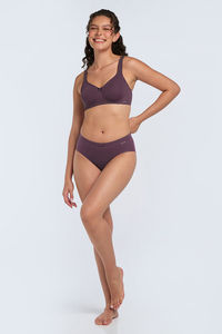 Amante Solid Non Padded Wirefree Magic Shaper Super Support Bra - Fig — thumbnail 5