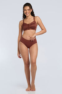 Amante Non Padded Non Wired Criss Cross Mesh Posture Corrector Bra - Cinnamon — thumbnail 5