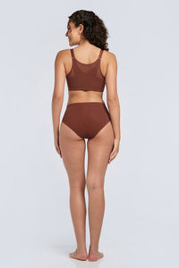 Amante Non Padded Non Wired Criss Cross Mesh Posture Corrector Bra - Cinnamon — thumbnail 6