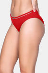 Amante Low Rise Three-Fourth Coverage Bikini Panty - Haute Red — thumbnail 3