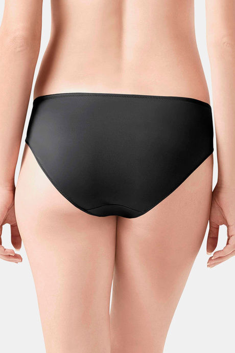 Amante Low Rise 3/4th Coverage Chic Crochet Lace Bikini Panty - Black  — image 3