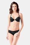 Amante Low Rise 3/4th Coverage Chic Crochet Lace Bikini Panty - Black  — thumbnail 4