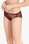 Amante Low Rise Three-Fourth Coverage Bikini Panty - Burgundy Wine — thumbnail 2