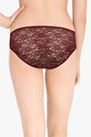 Amante Low Rise Three-Fourth Coverage Bikini Panty - Burgundy Wine — thumbnail 3