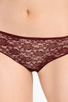 Amante Low Rise Three-Fourth Coverage Bikini Panty - Burgundy Wine — thumbnail 4