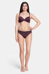 Amante Low Rise Three-Fourth Coverage Bikini Panty - Fig — thumbnail 5