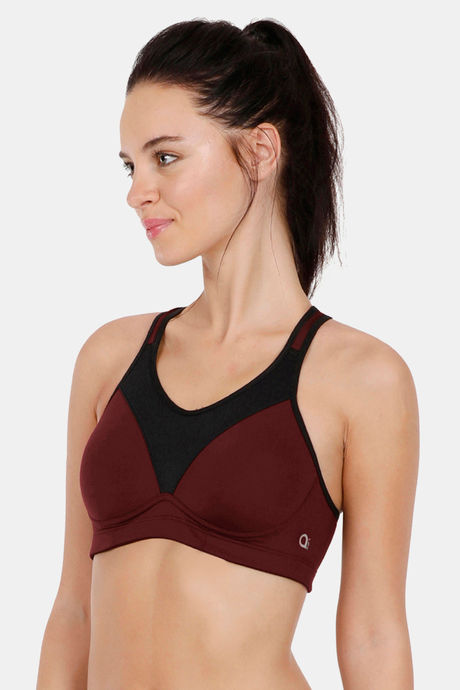 Amante Padded High Impact Racerback Sports Bra- Red — image 3