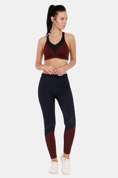 Amante Padded High Impact Racerback Sports Bra- Red — image 4