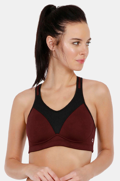 Amante Padded High Impact Racerback Sports Bra- Red — image 5