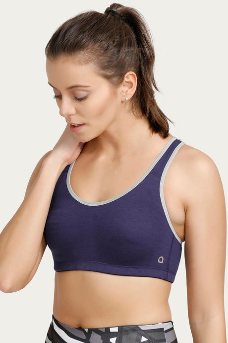 

Amante Non Padded Racerback Medium Impact Sports Bra Blue n Grey, Blues