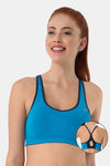 Amante High Impact Padded Easy Movement Racerback Sports Bra - Blue — thumbnail 1
