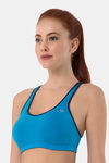 Amante High Impact Padded Easy Movement Racerback Sports Bra - Blue — thumbnail 2